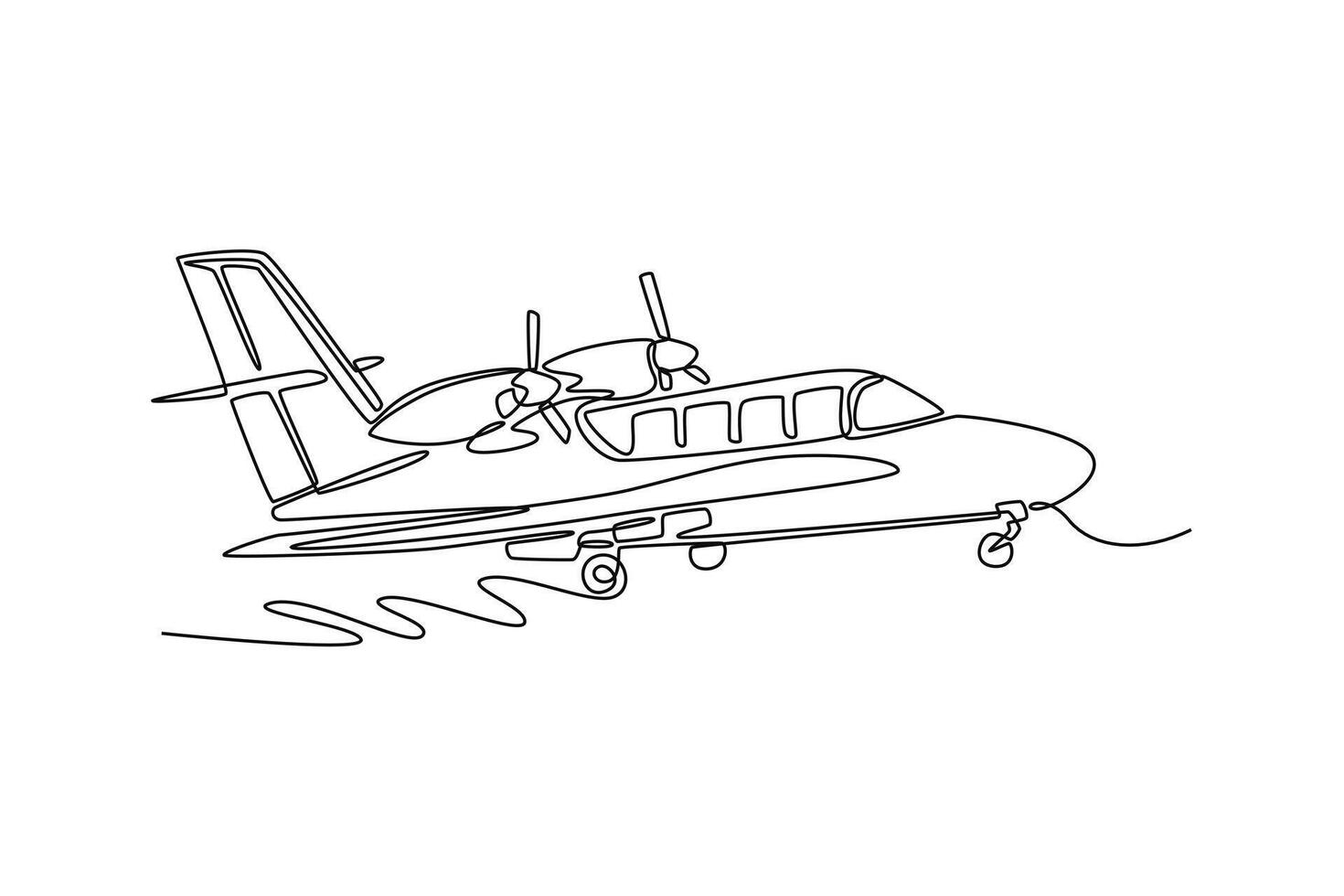Amphibious aircraft. air transport concept. Single line draw design. graphic illustration vector