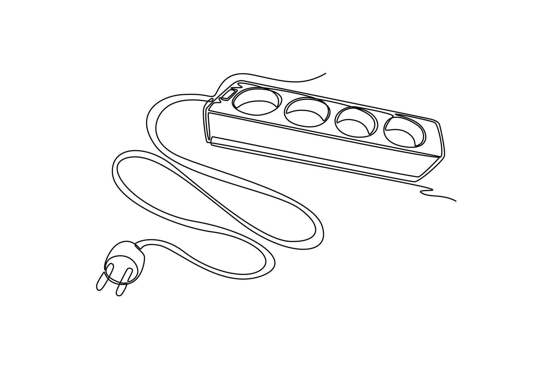 Extension Cord or Power Extender. electrical terminal concept. Single ...