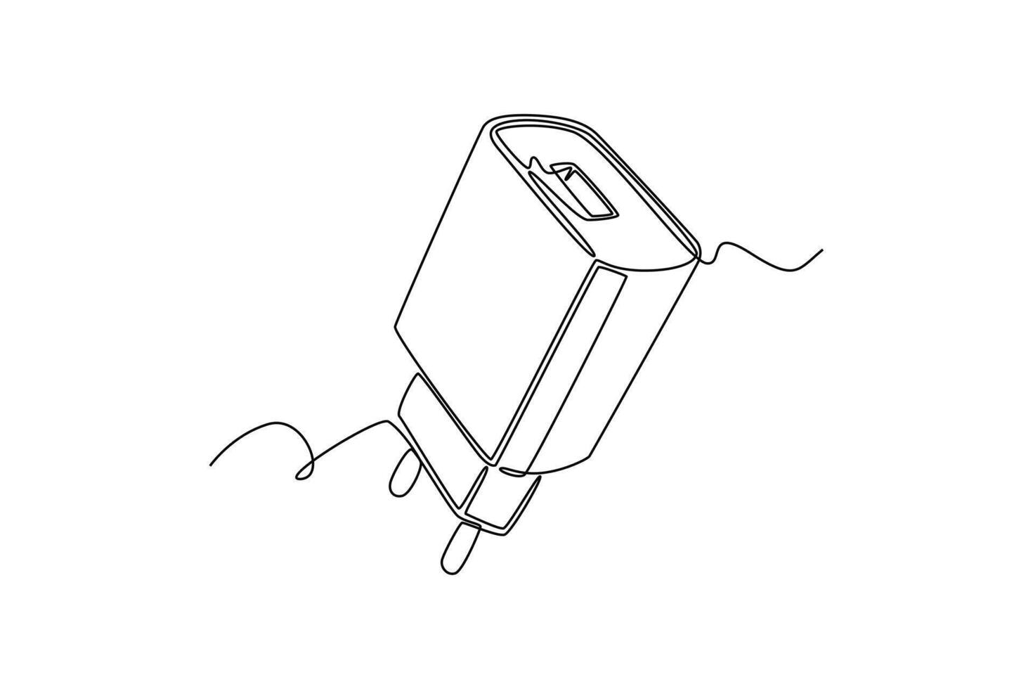 power adapter for phone tablet. electrical terminal concept. Single line draw design. graphic illustration vector