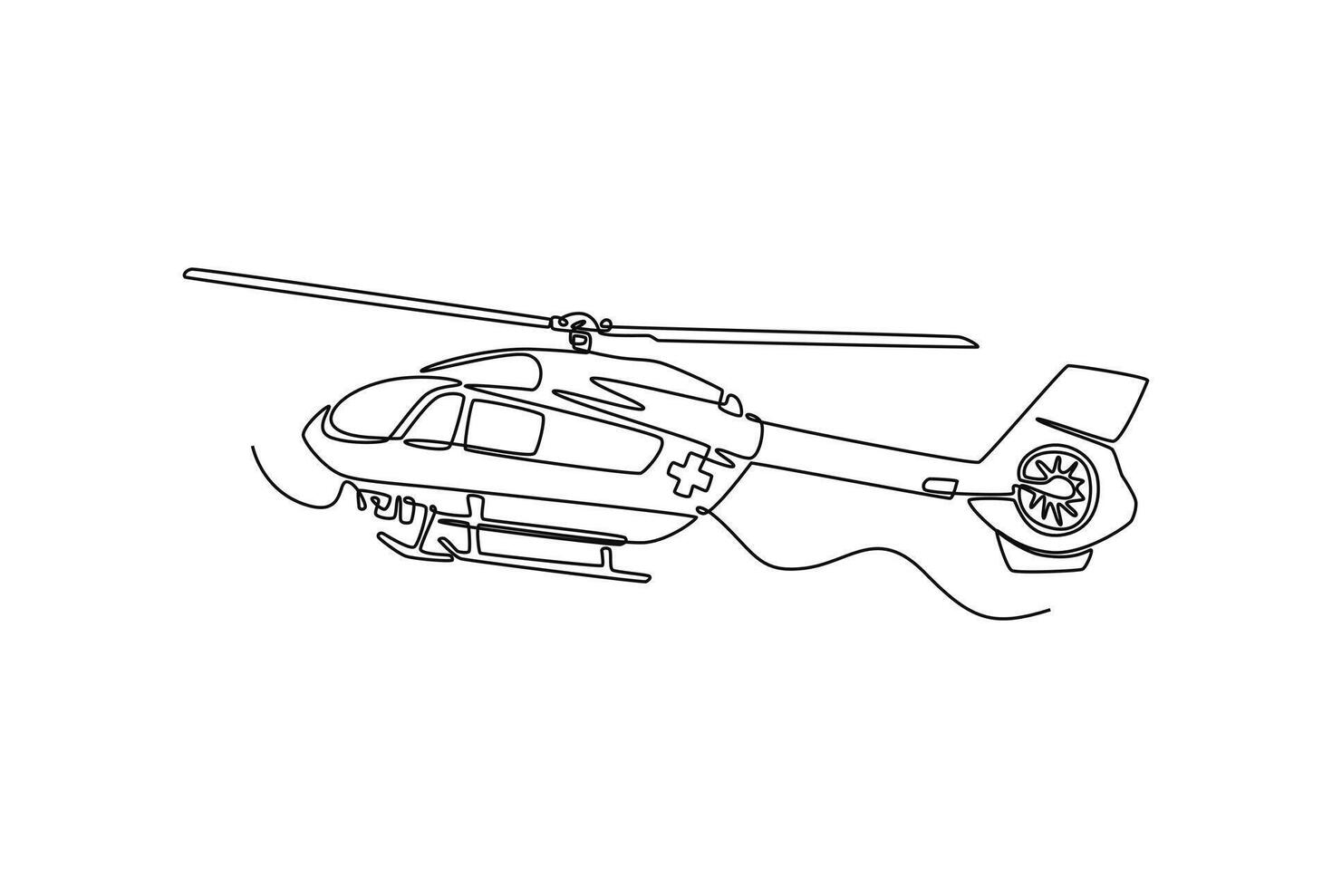 Air ambulance. air transport concept. Single line draw design. graphic illustration vector