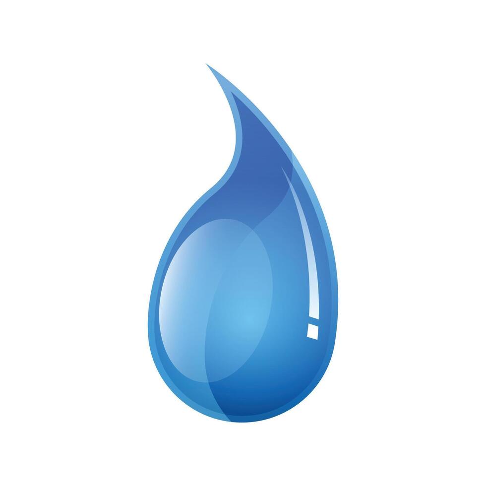 Shiny blue water drop vector