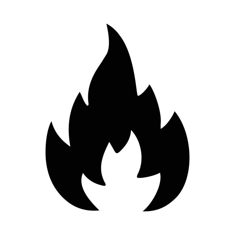 Fire Logo, Fire Black Icon, Fire Flame Symbol vector