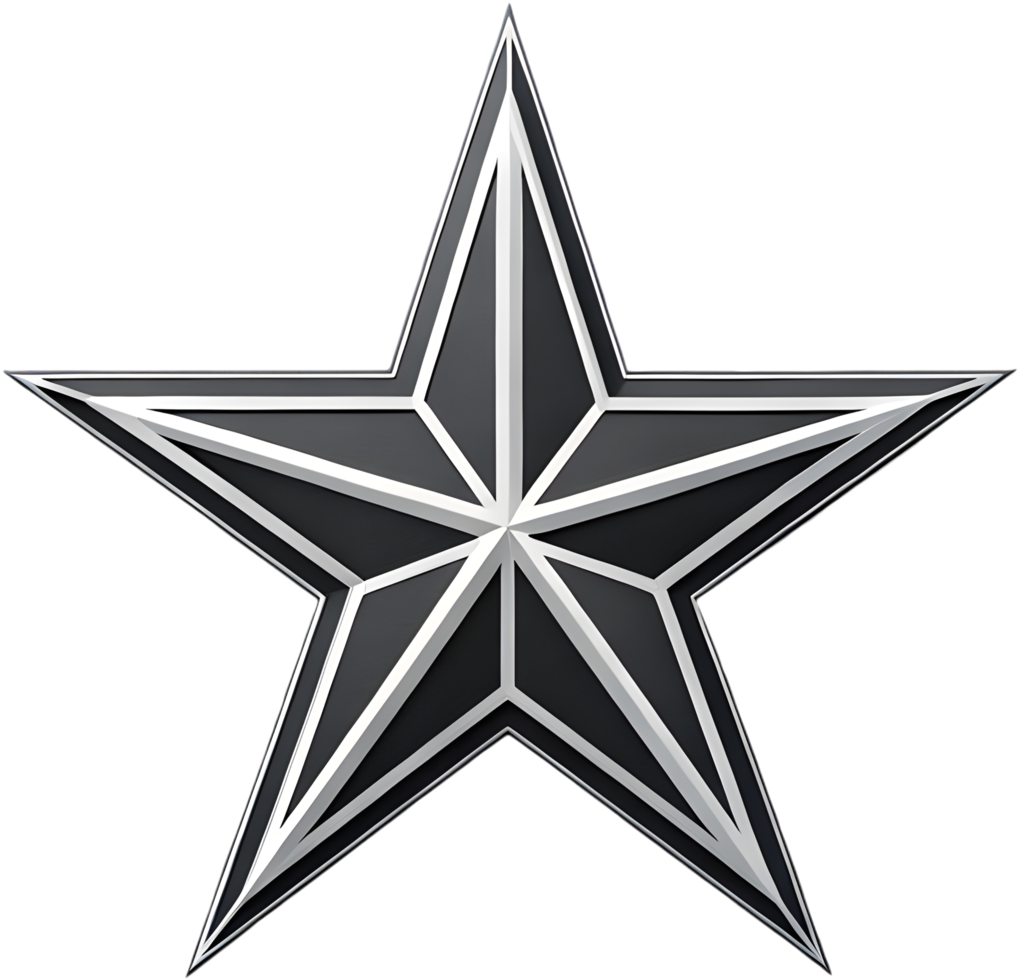 Bold glowing star clipart with refined radiant glow. . png