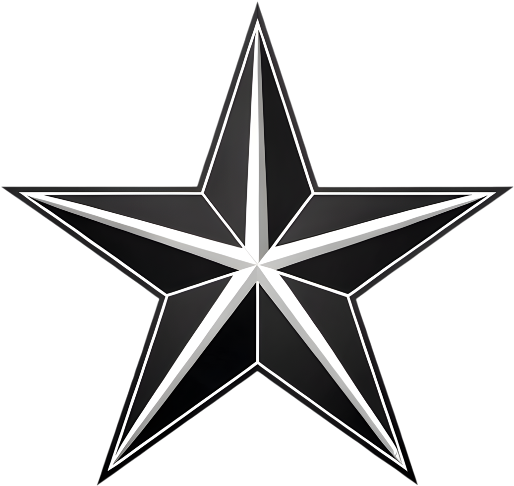 Glossy radiant star with elegant beauty and sharp symmetry. . png