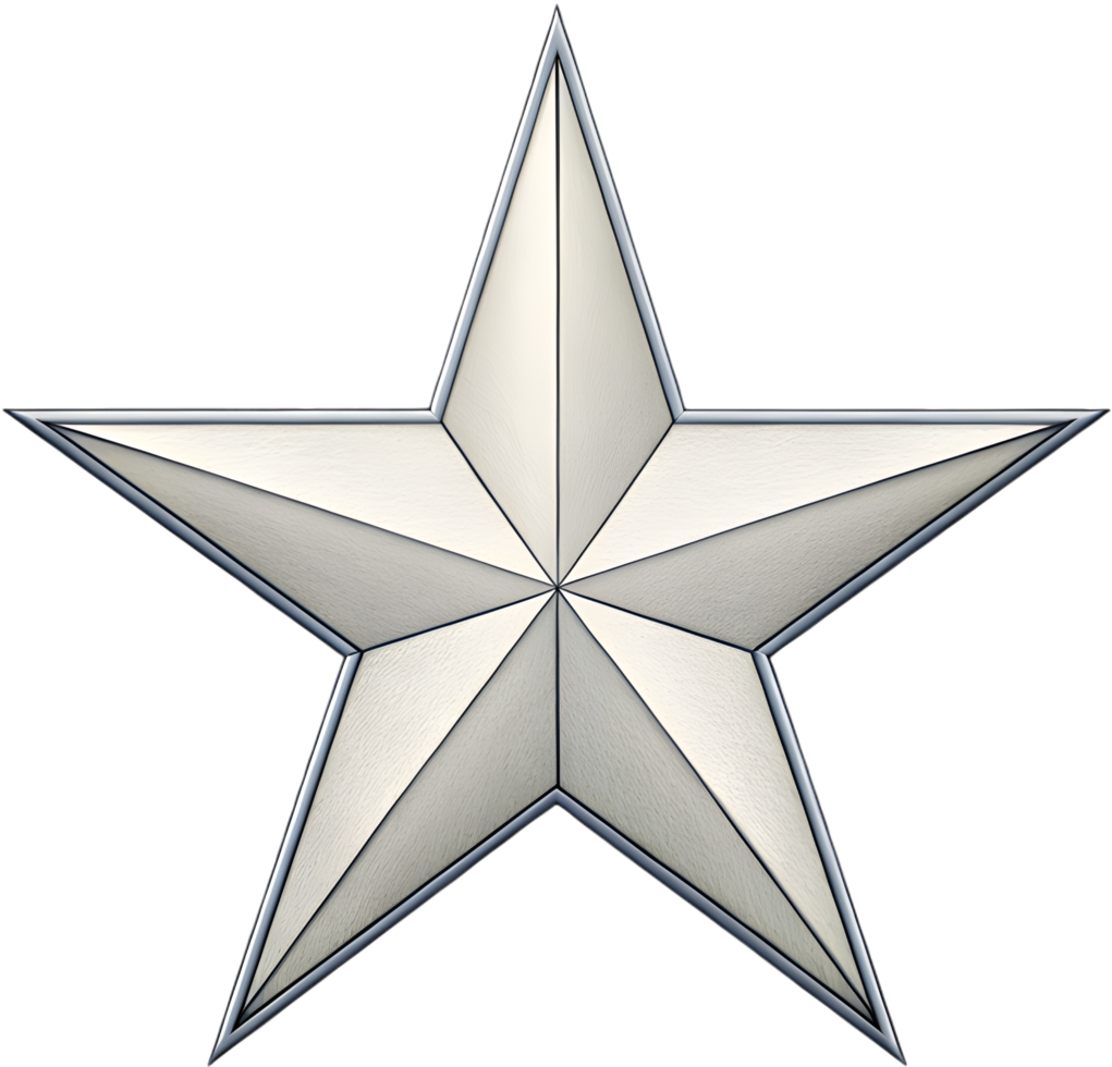 Celestial symmetrical star glowing with brilliance and style. . png