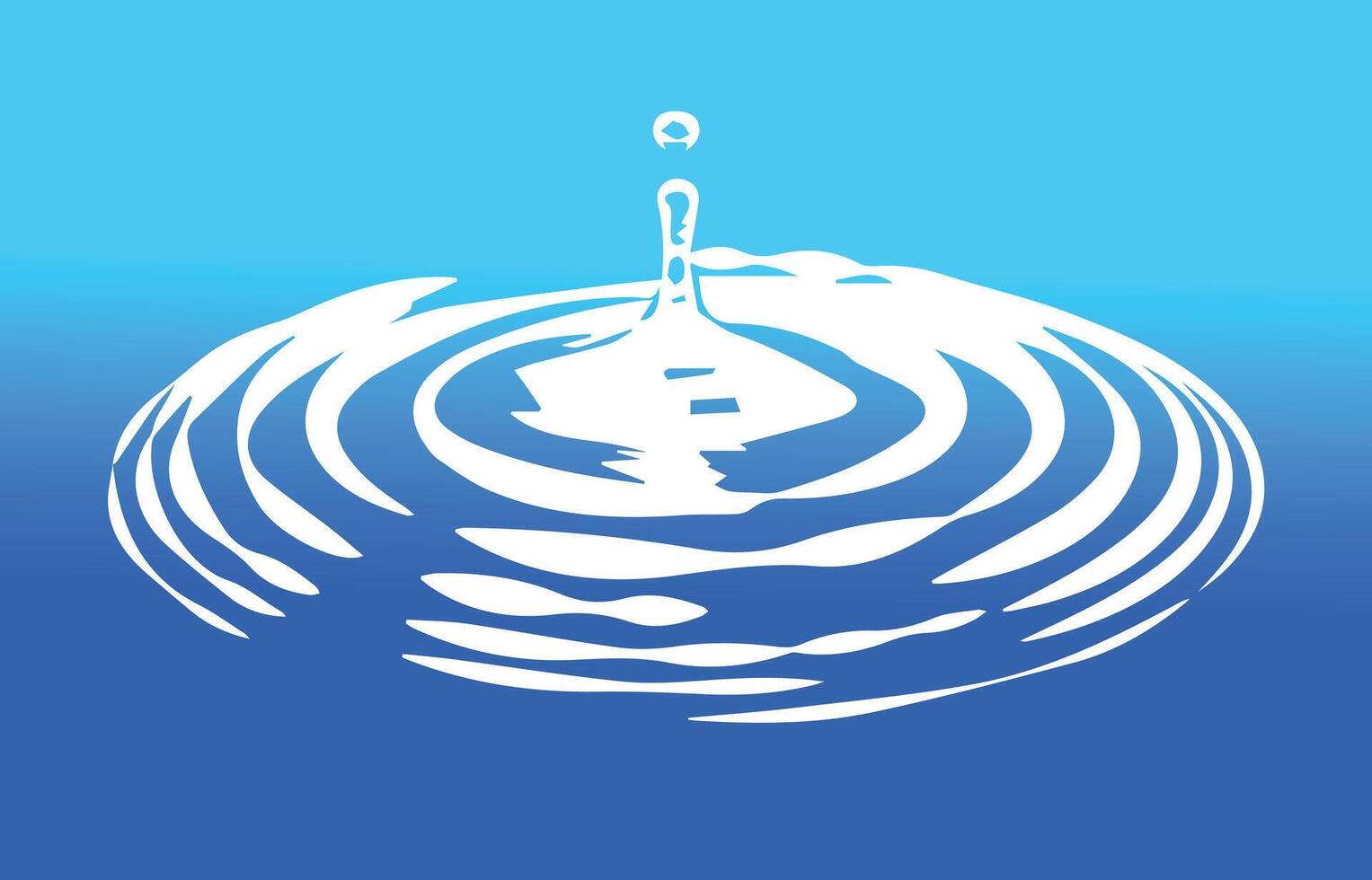 Water Ripple Effect with Droplet Impact. A stylized illustration of a water droplet hitting the surface, creating a smooth ripple effect. vector