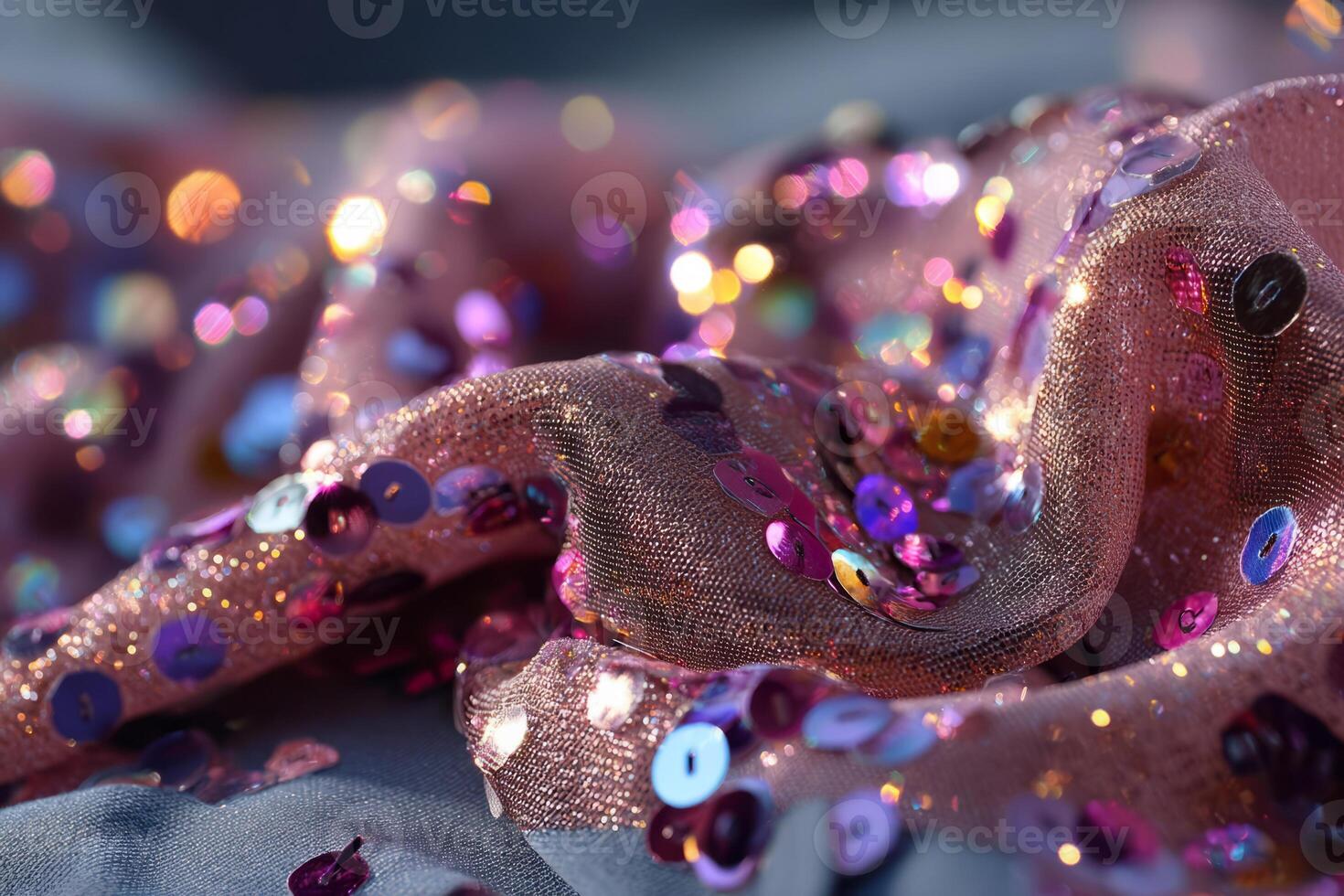 Sequin fabric with colorful reflections and sparkle photo