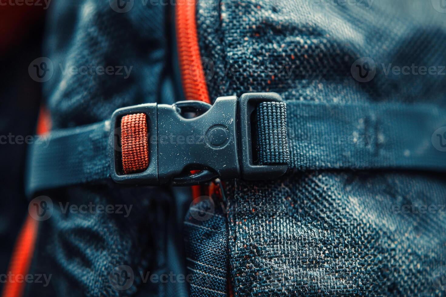 Buckle securely fastened on backpack photo