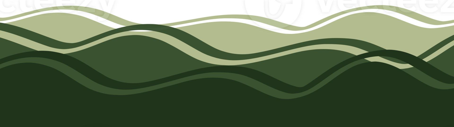 Abstract Wavy lines -green waves bottom edge background png