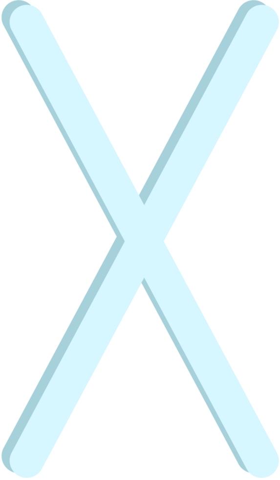 Lovely blue colors and style of english alphabet capital letter X. png