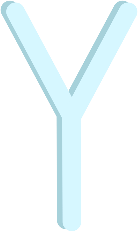 Lovely blue colors and style of english alphabet capital letter Y. png