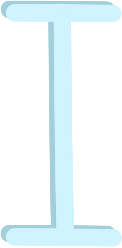 Lovely blue colors and style of english alphabet capital letter I. png