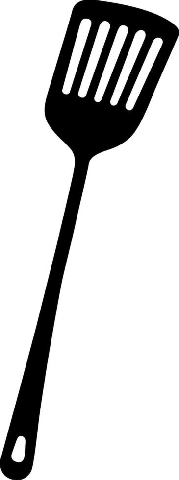 Black Spatula Silhouette Isolated on White Background vector