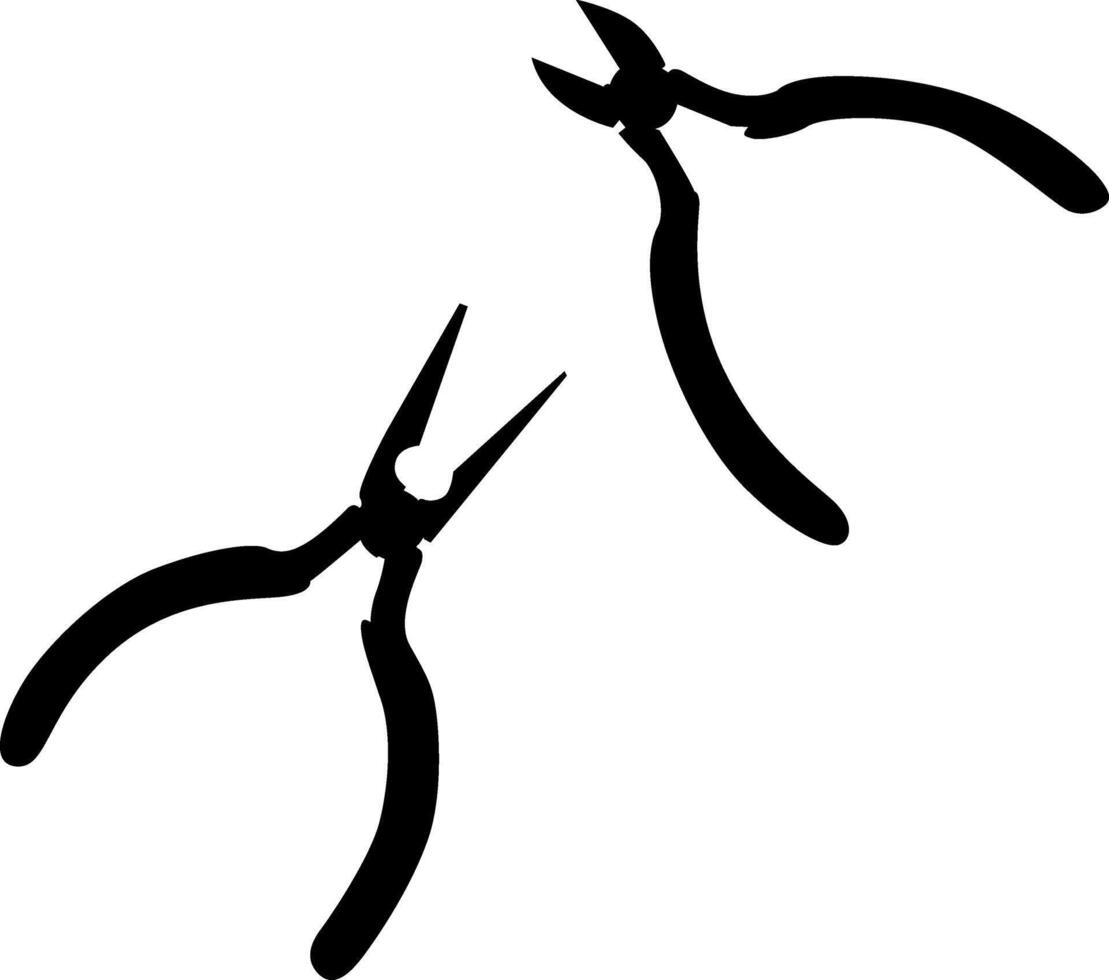 Pliers and wire cutters on white background vector