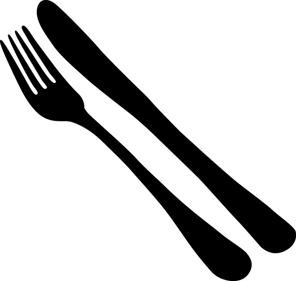 Spoon and fork icon isolated on white background. vector