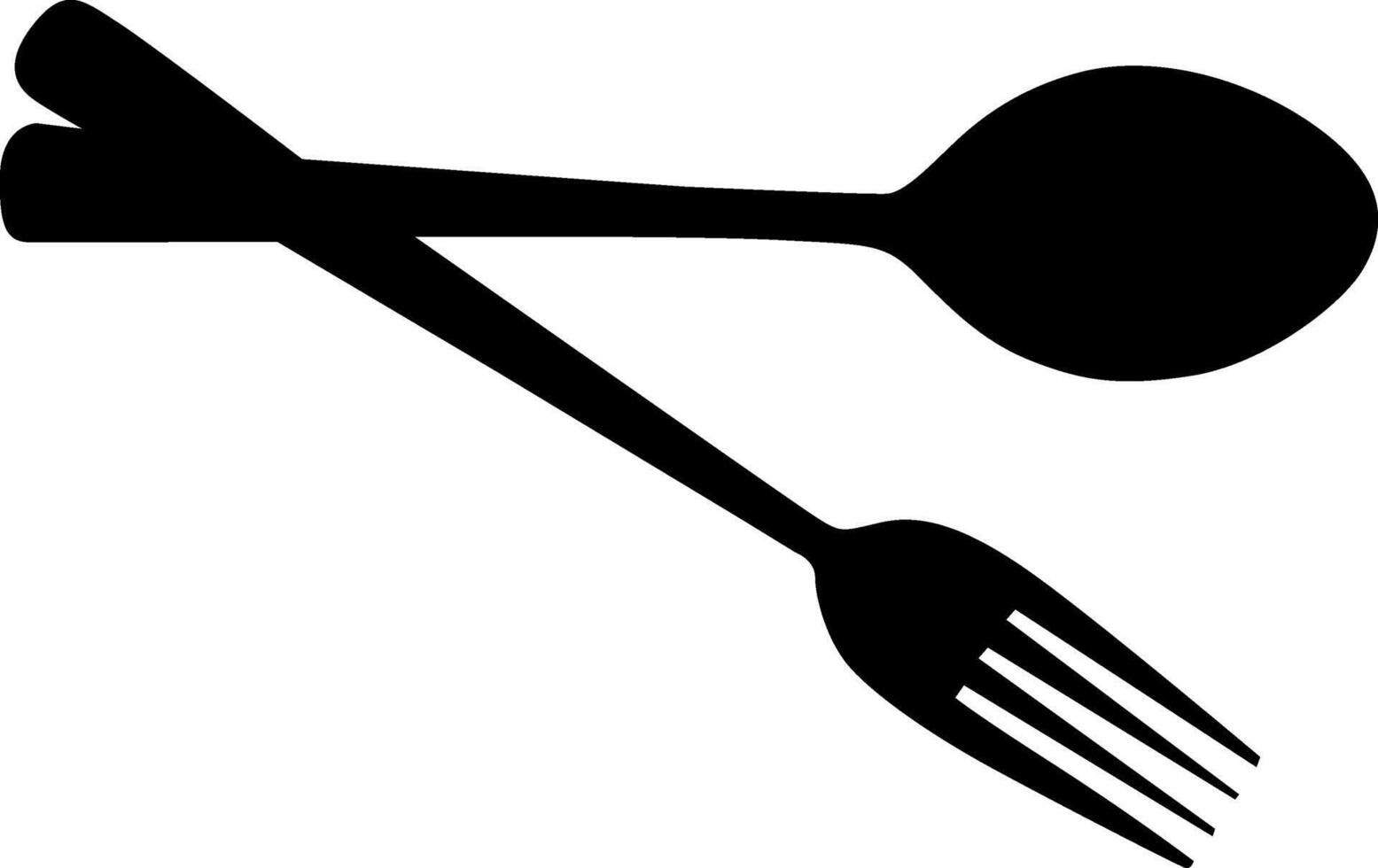 Silhouette of cutlery set on white background vector