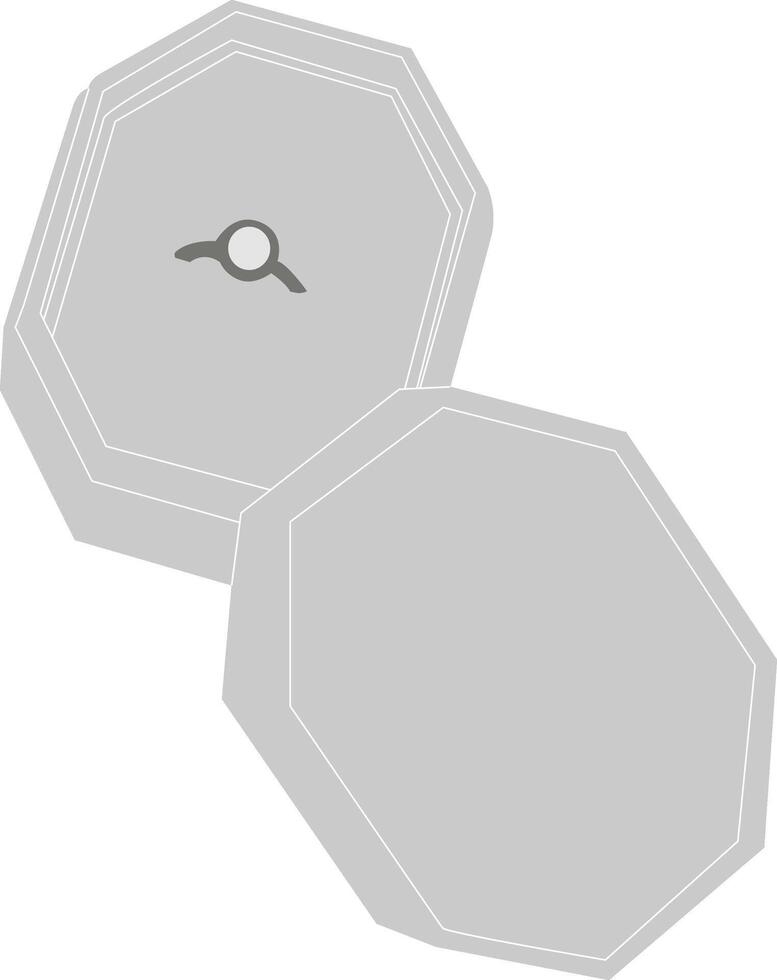 Opened ring box with a ring inside vector