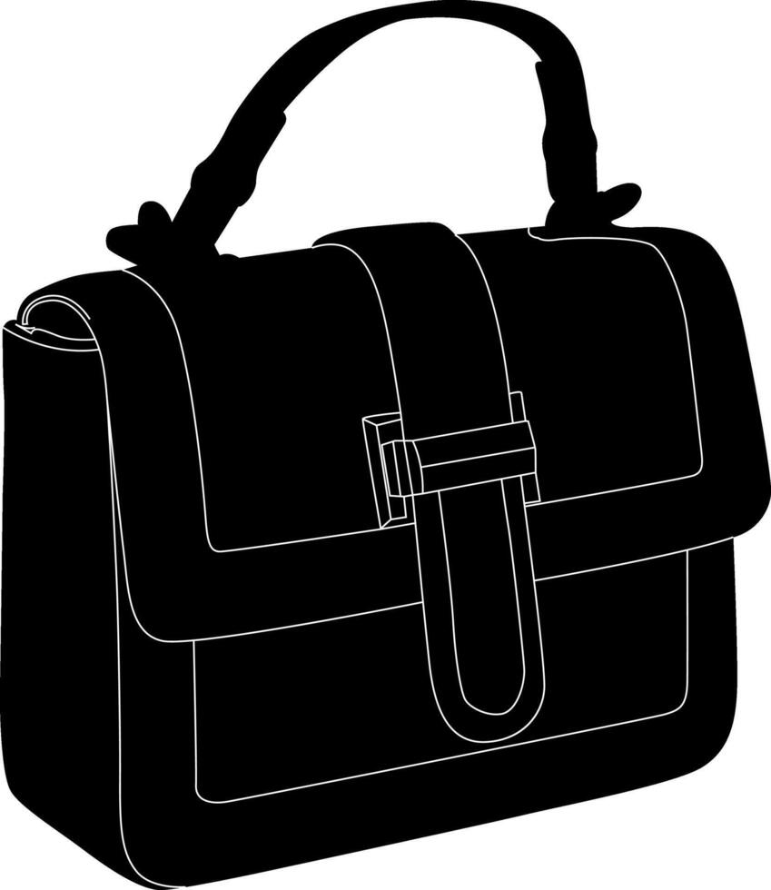 Silhouette of elegant black handbag vector