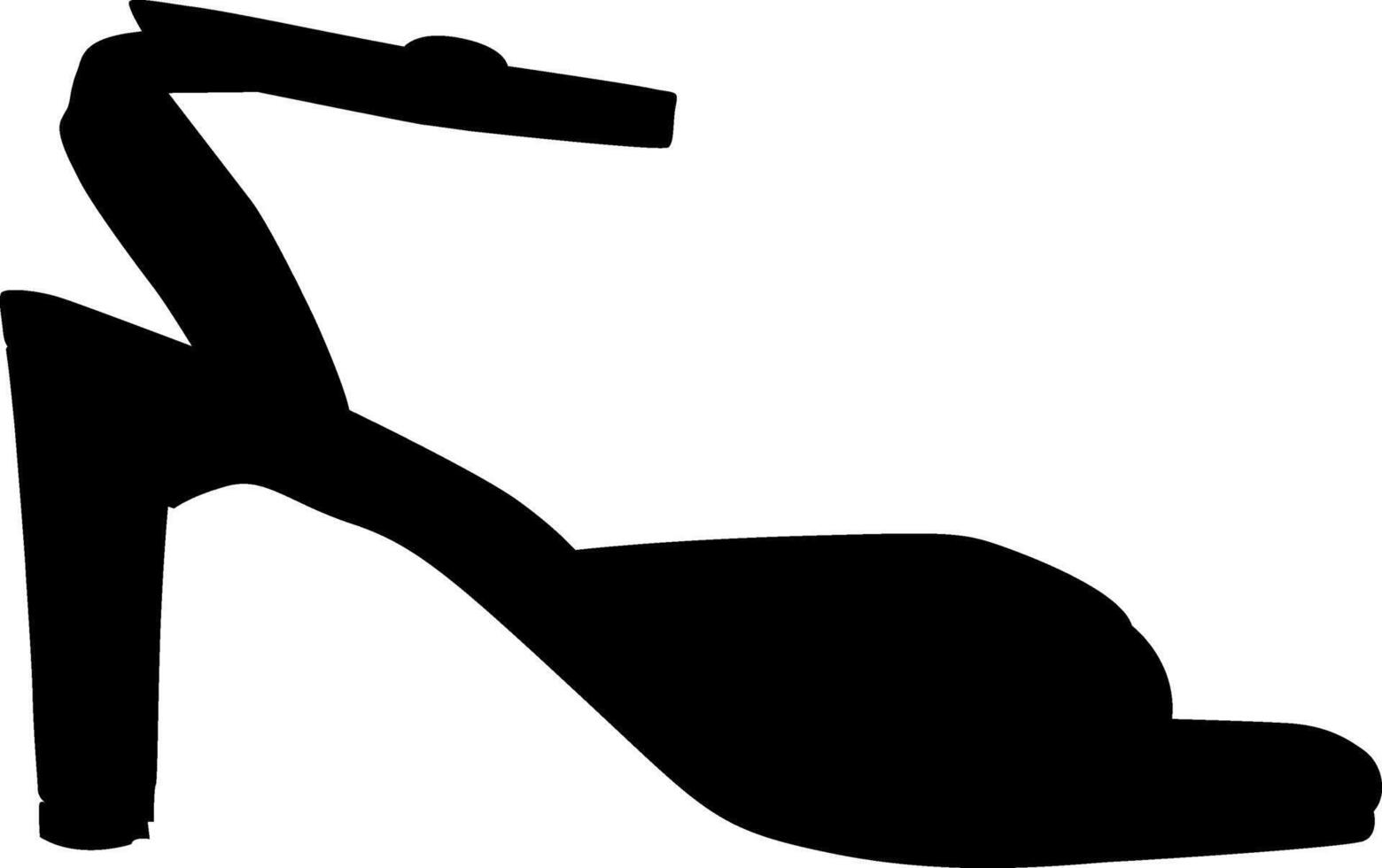 Elegant high heel sandal silhouette vector