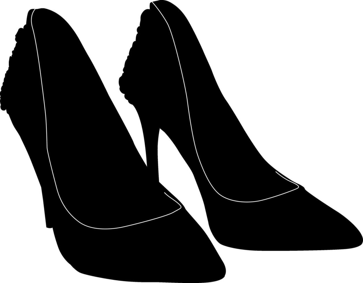 Silhouette of elegant black high heel shoes vector