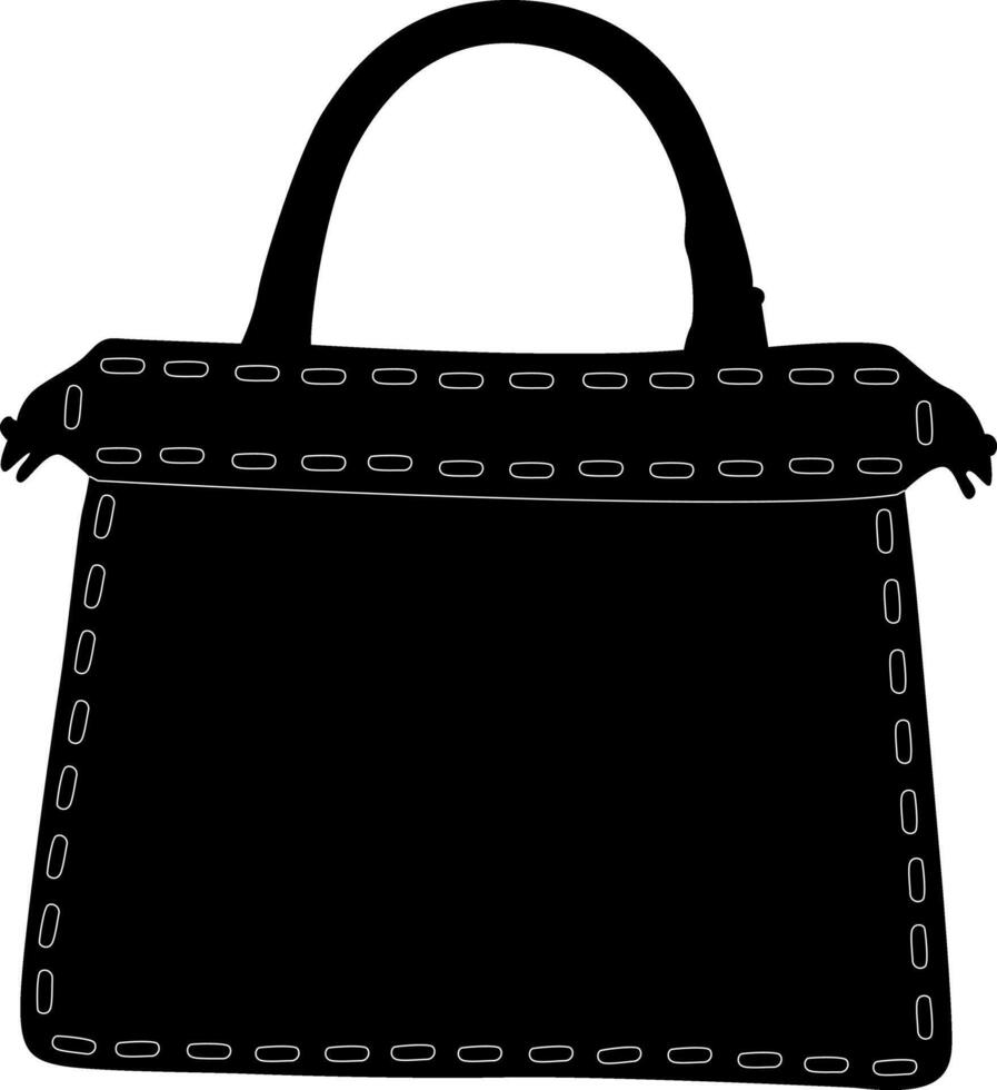 Silhouette of elegant handbag on white background vector