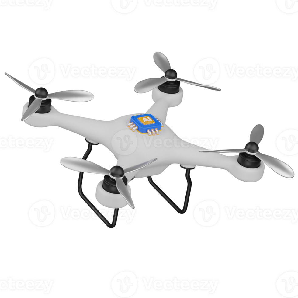 3d render AI Drone icon png
