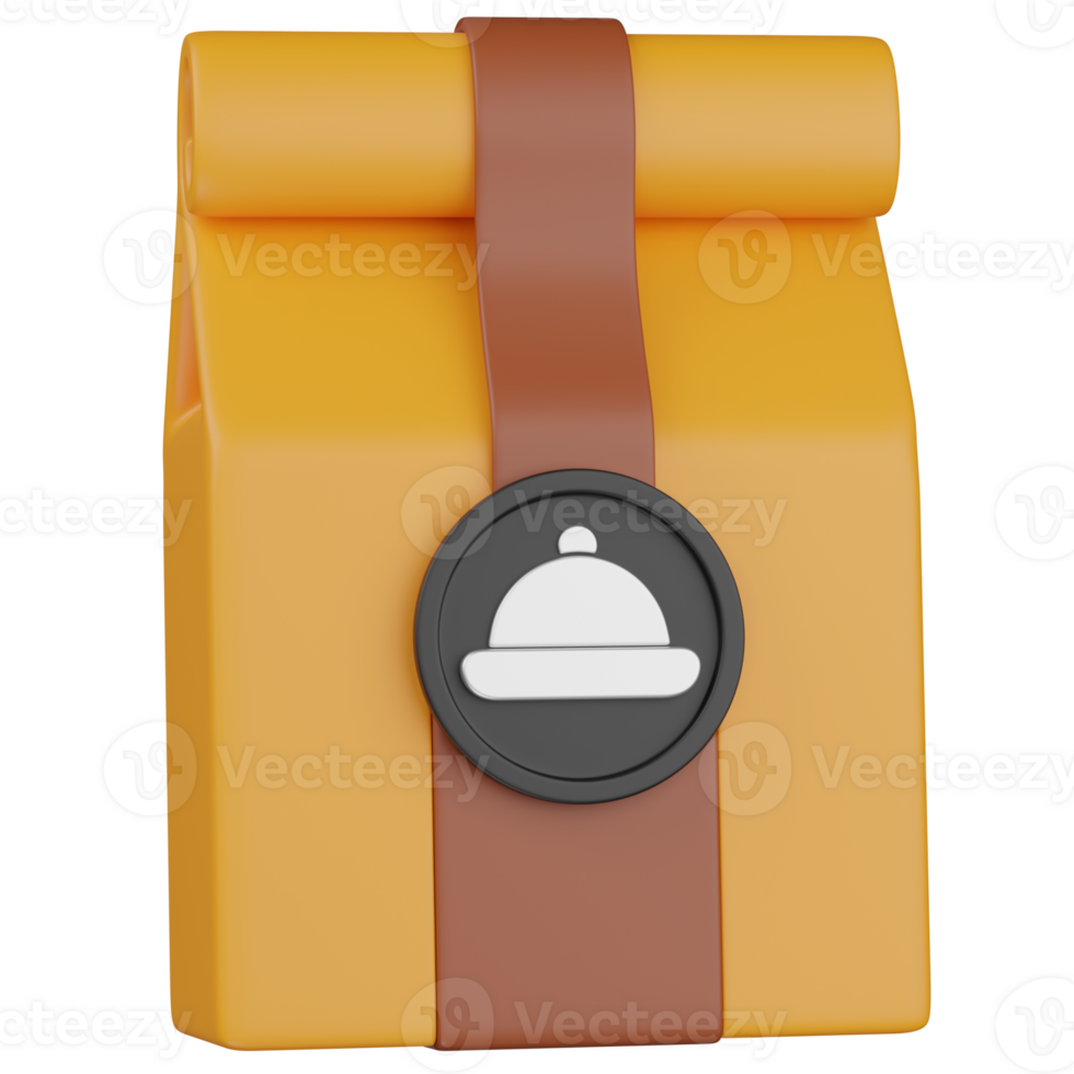 3d render Takeout food packaging png