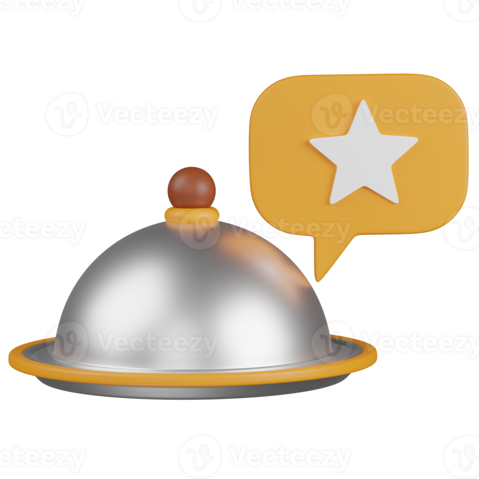3d render food star rating icon png