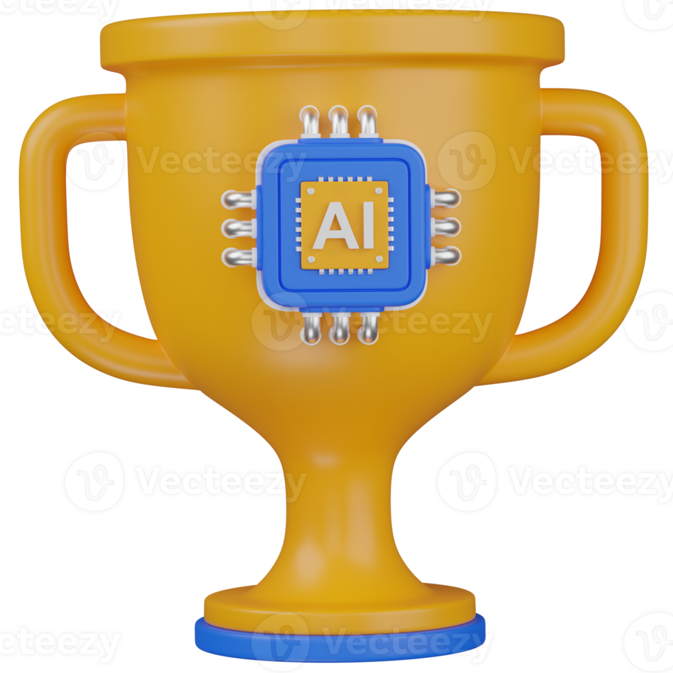 3d render AI Award for Excellence in Innovation and Technology icon png