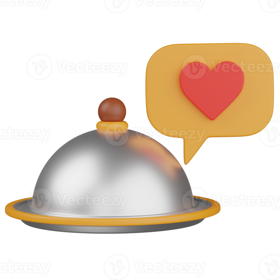 3d render Favorite food icon png