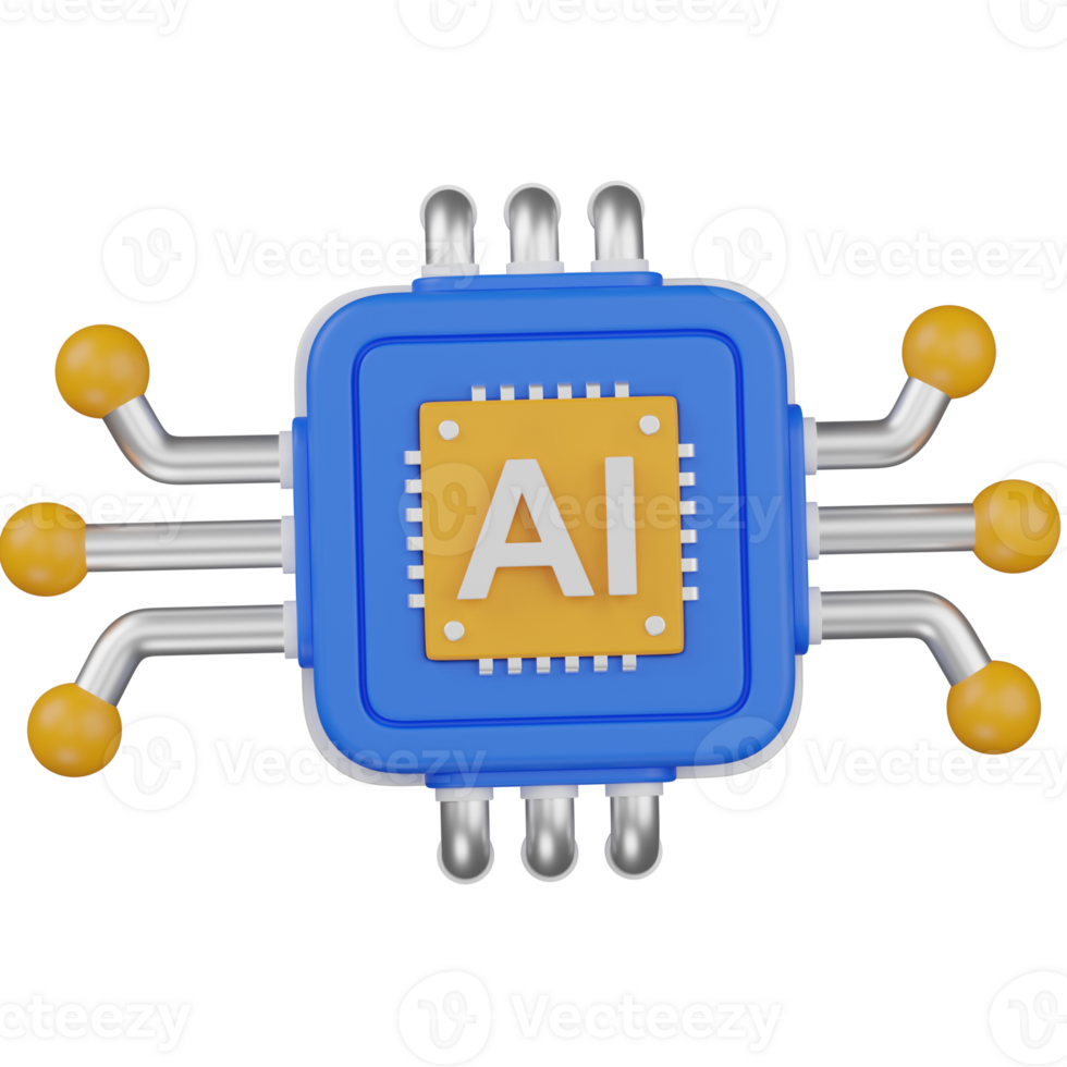 3d render ai algorithm icon png