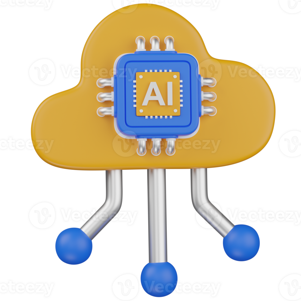 AI cloud computing technology with processor for data processing png