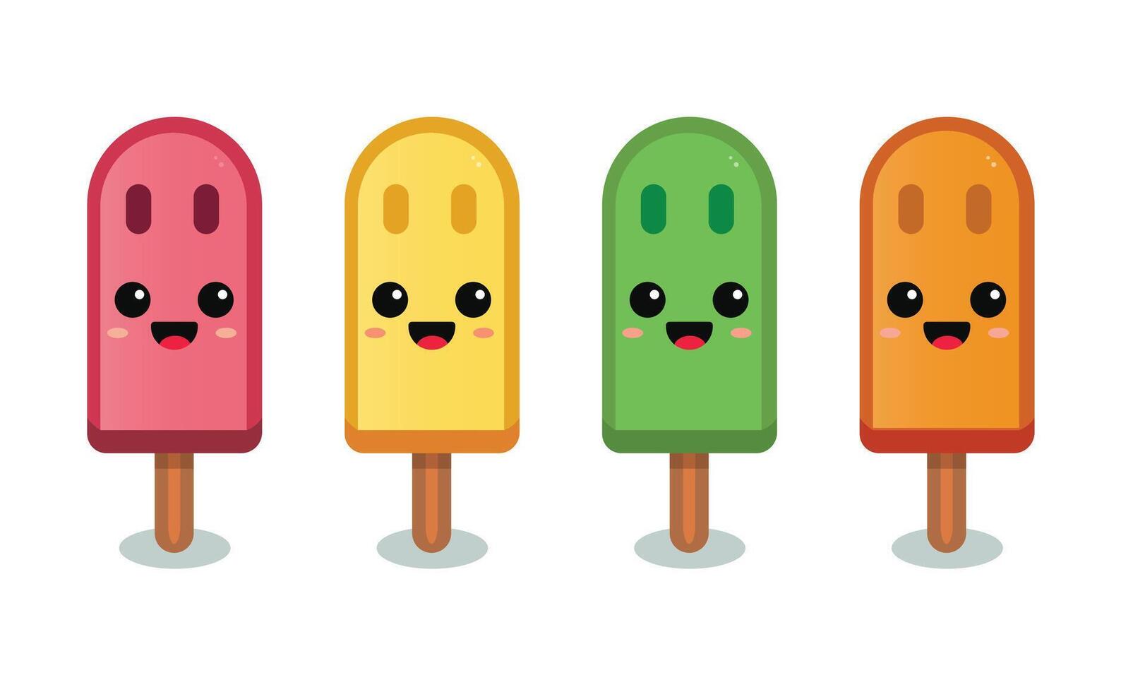 colorful ice cream stick in different flavour vector
