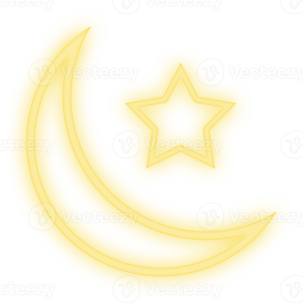 Glowing crescent moon ornament png