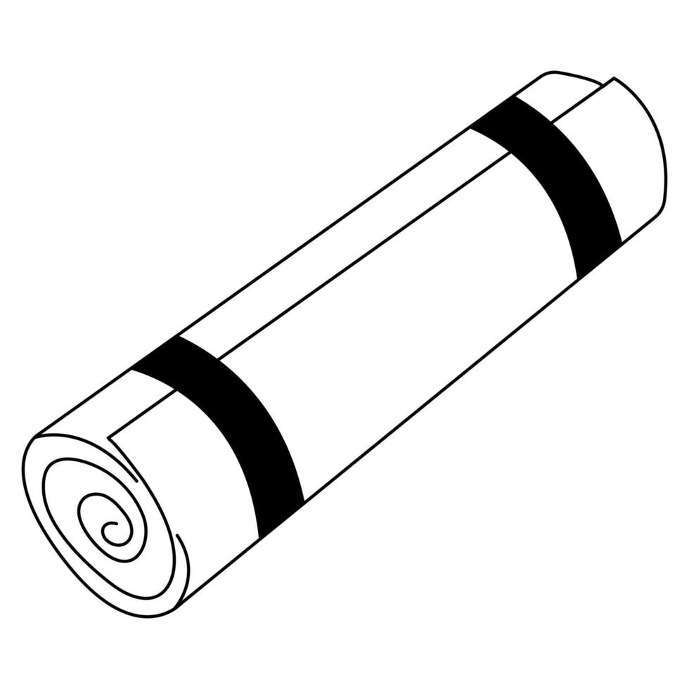Yoga mat rolled up ready for practice after sunset in peaceful outdoor setting vector