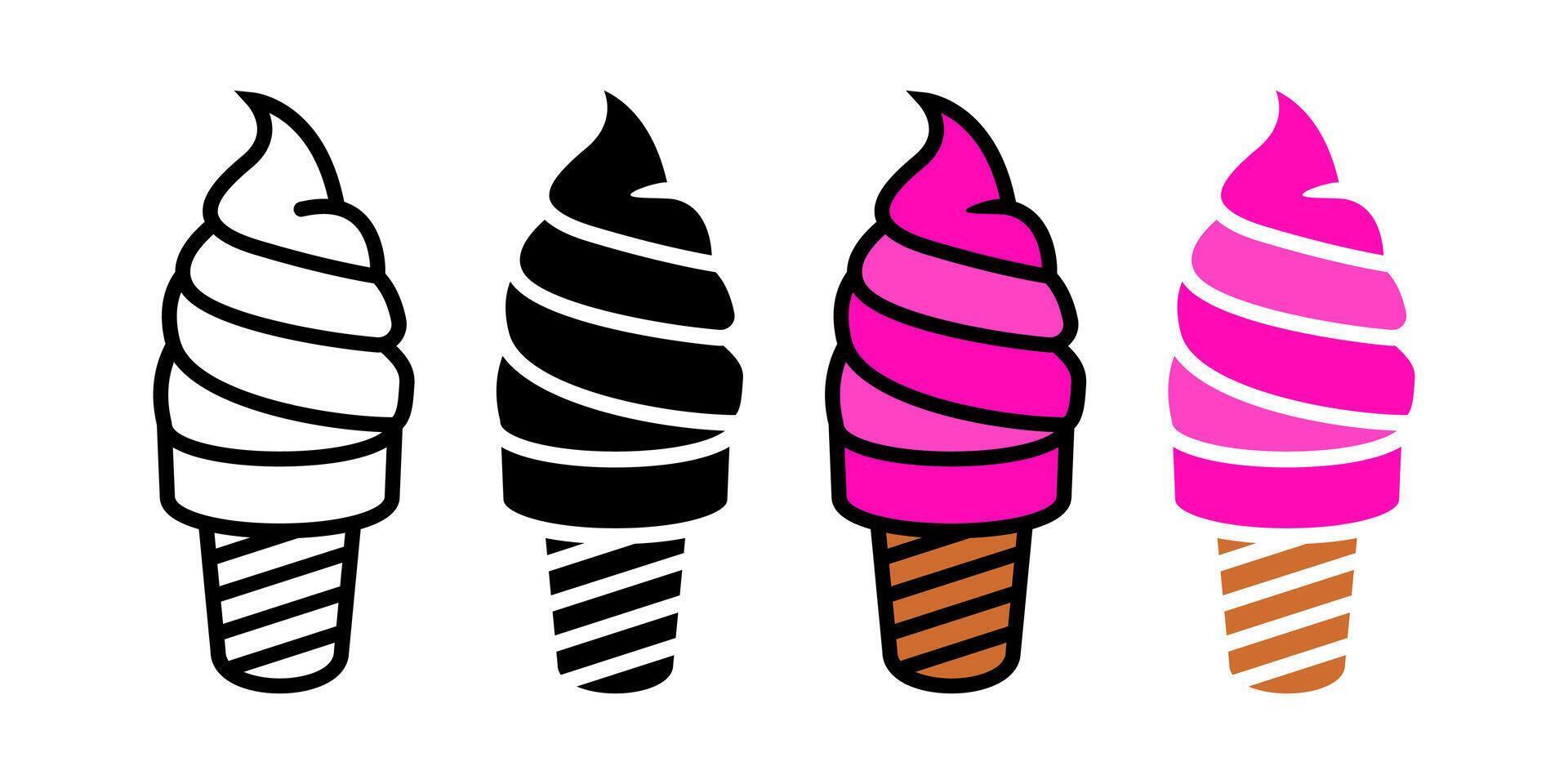 Ice Cream icon set. for mobile concept and web design on white background vector