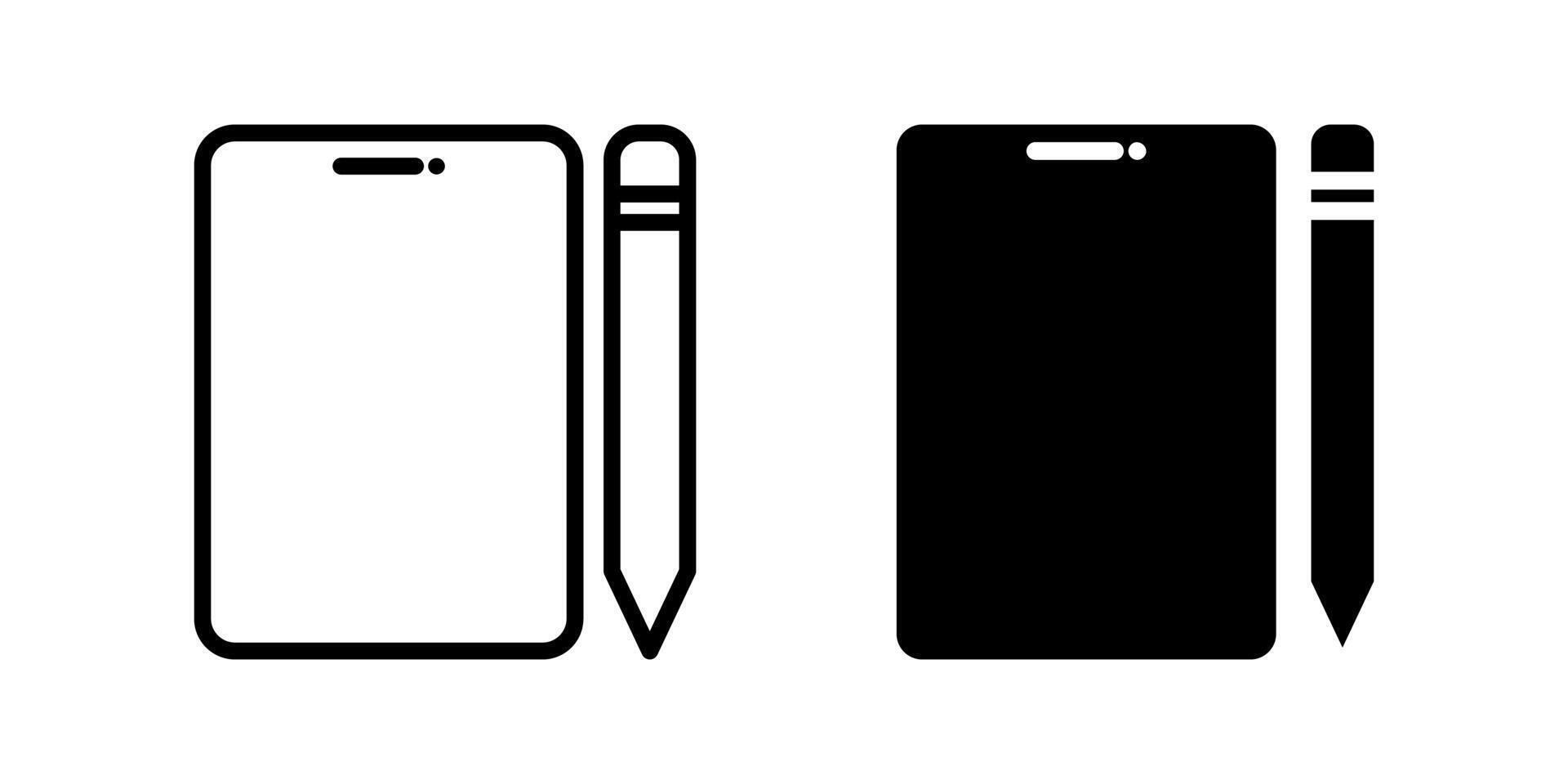 Tablet icon set. for mobile concept and web design on white background vector