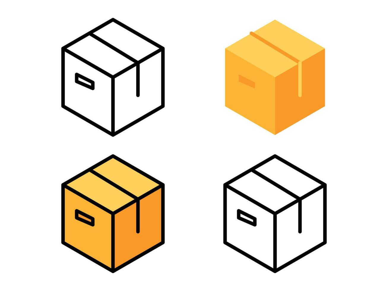 Collection of packing parcels box icon set design vector