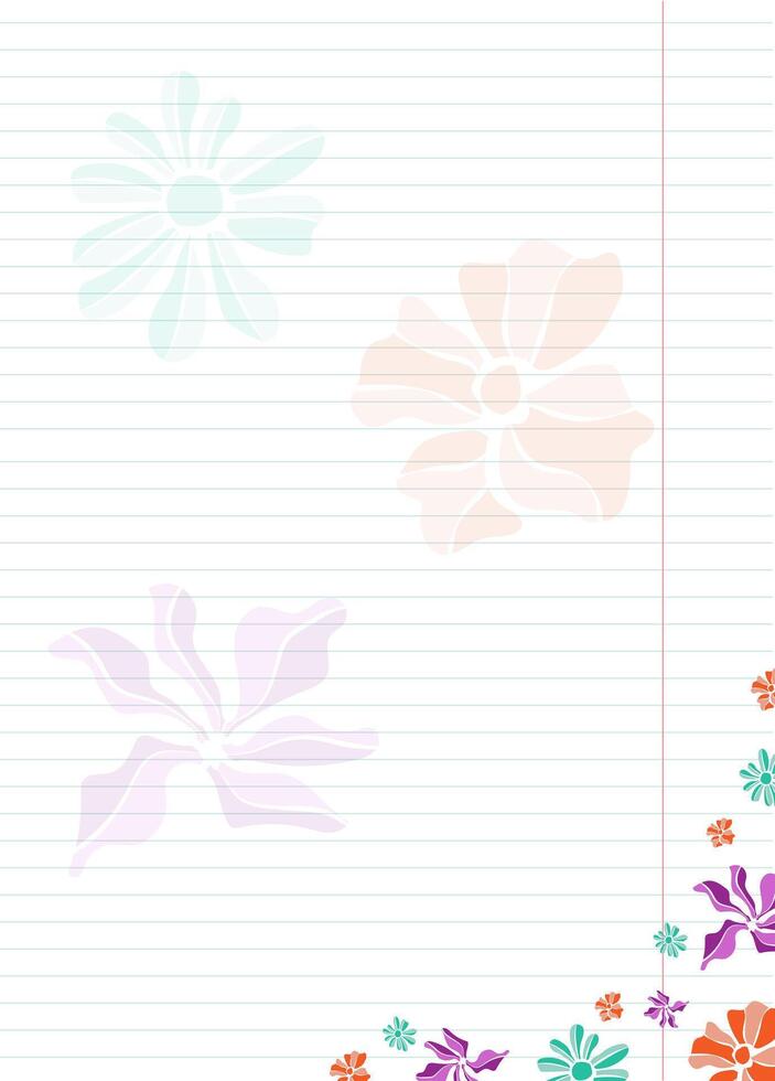 blank lined striped sheet with colored tonal flat colors vector
