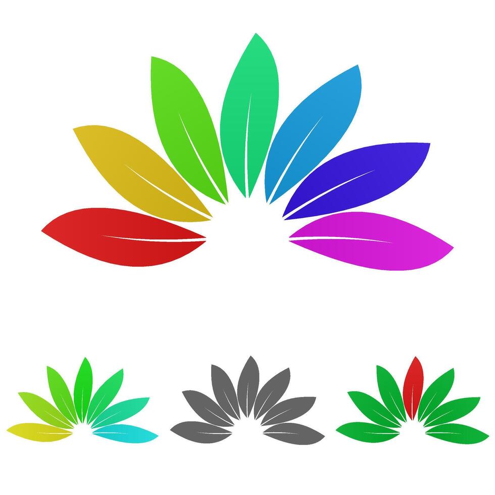 Nature logo set with stylized leaves vector