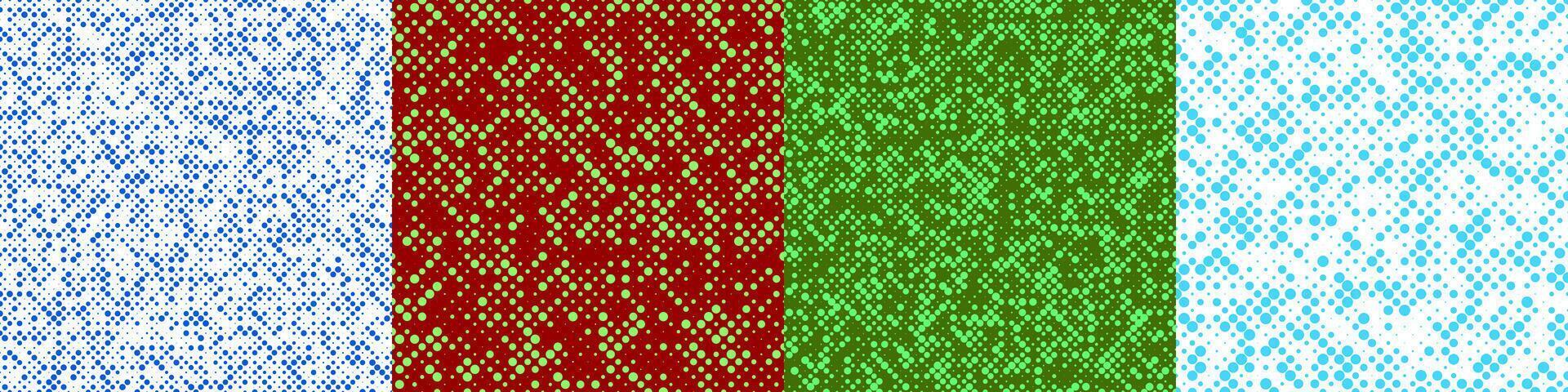 Abstract random halftone circle pattern set vector