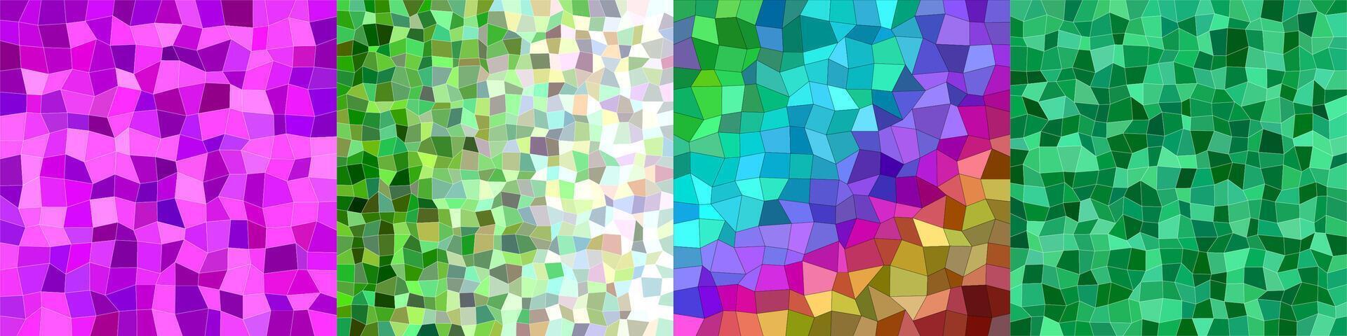 Colored rectangle polygon pattern background set vector