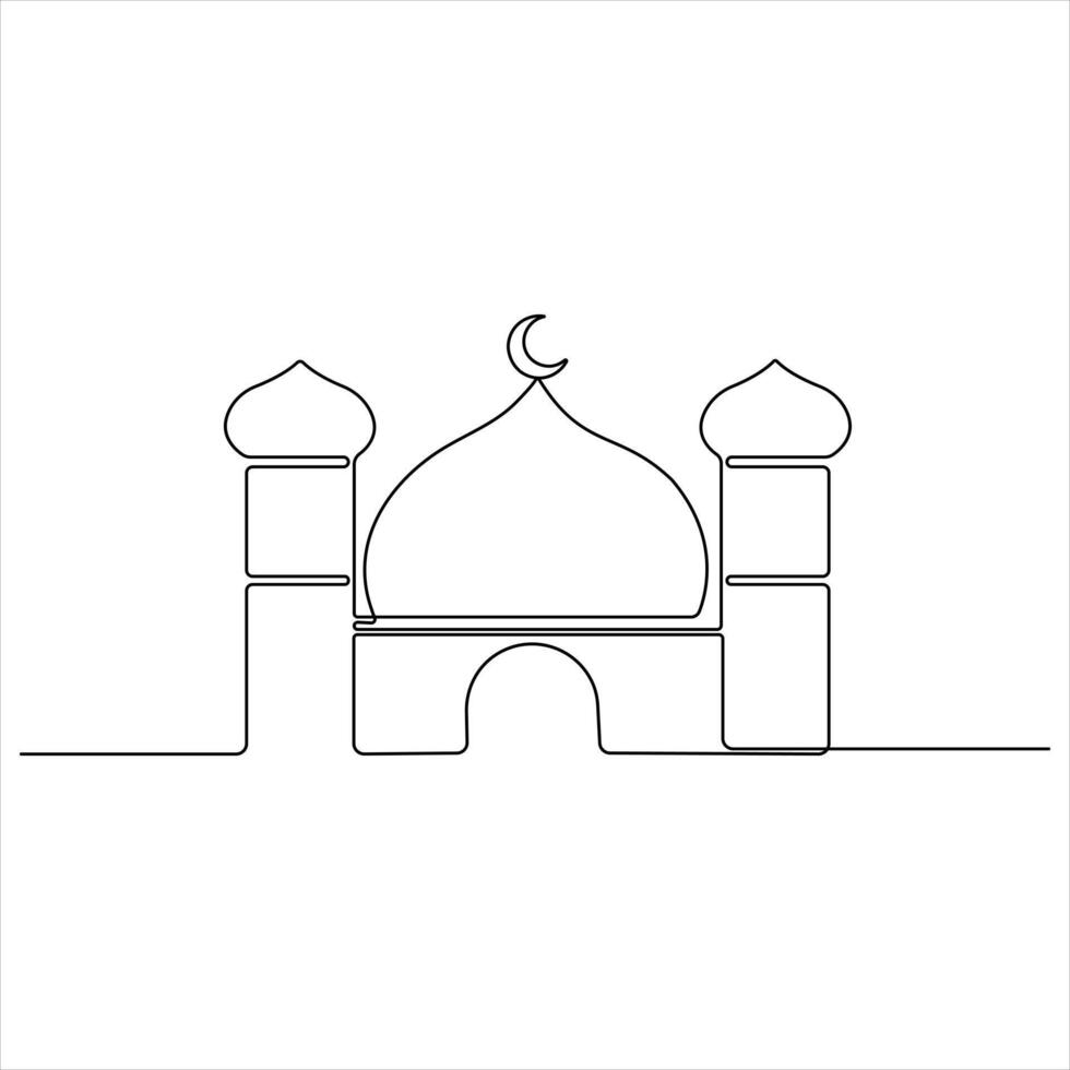 Minimalist Mosque drawing illustration vector