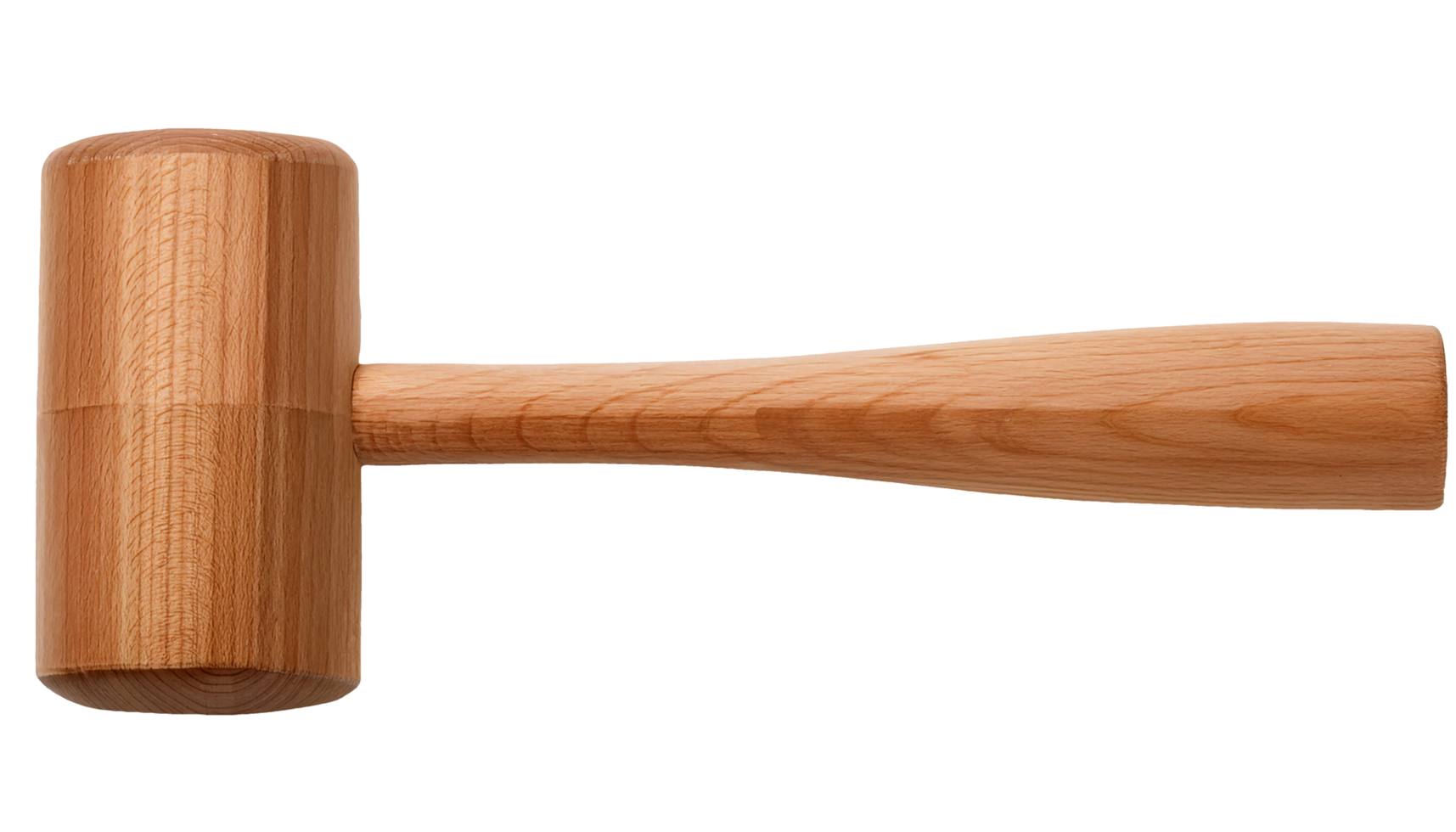 simple cylindrical wooden mallet for woodworking and crafting projects on isolated background png