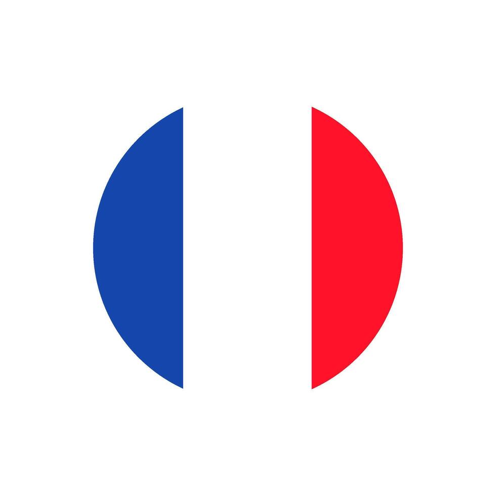 Round Symbol Element France Country Tricolor Flag vector
