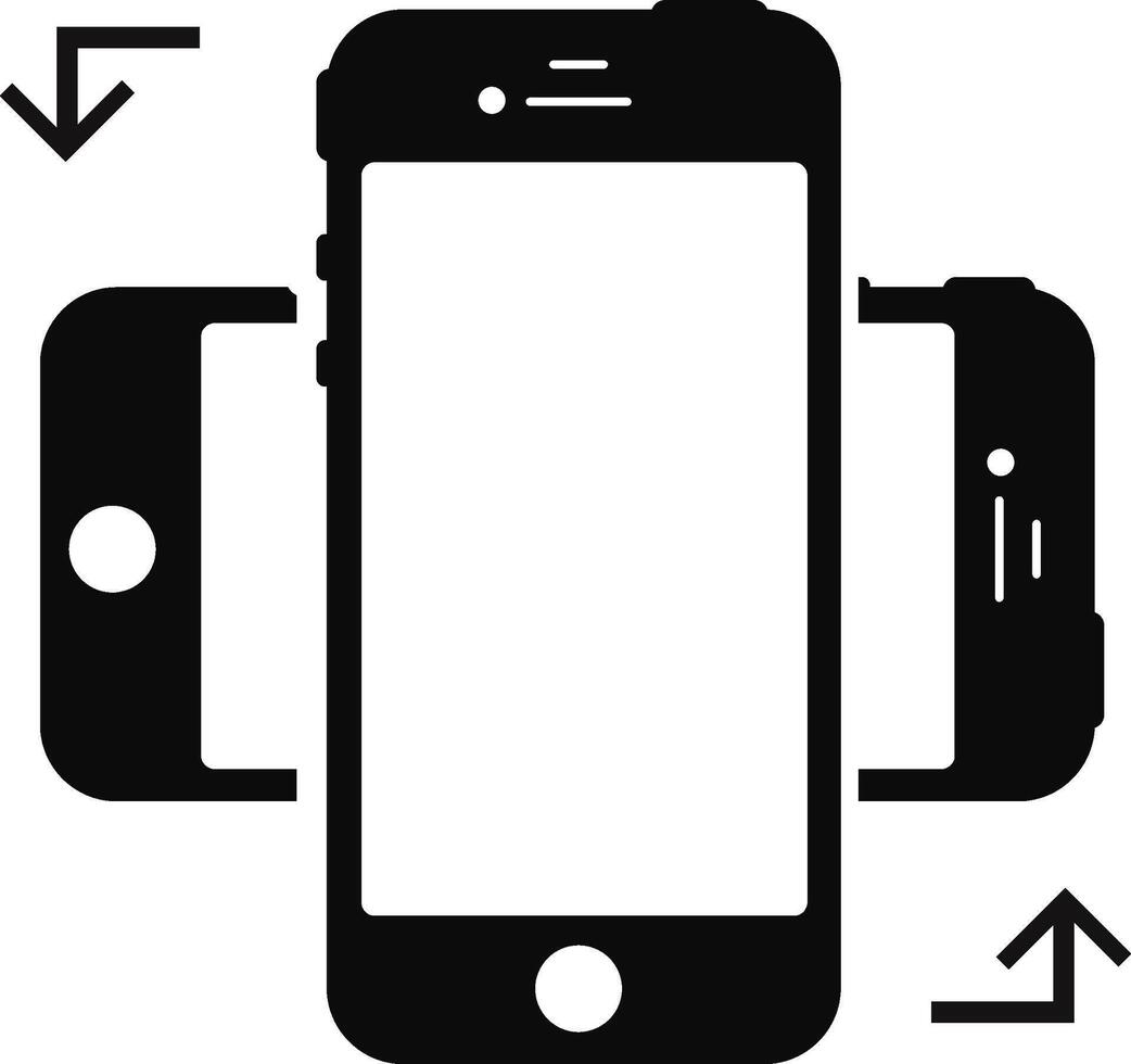 Rotate Your Phone instruction in a solid style. vector