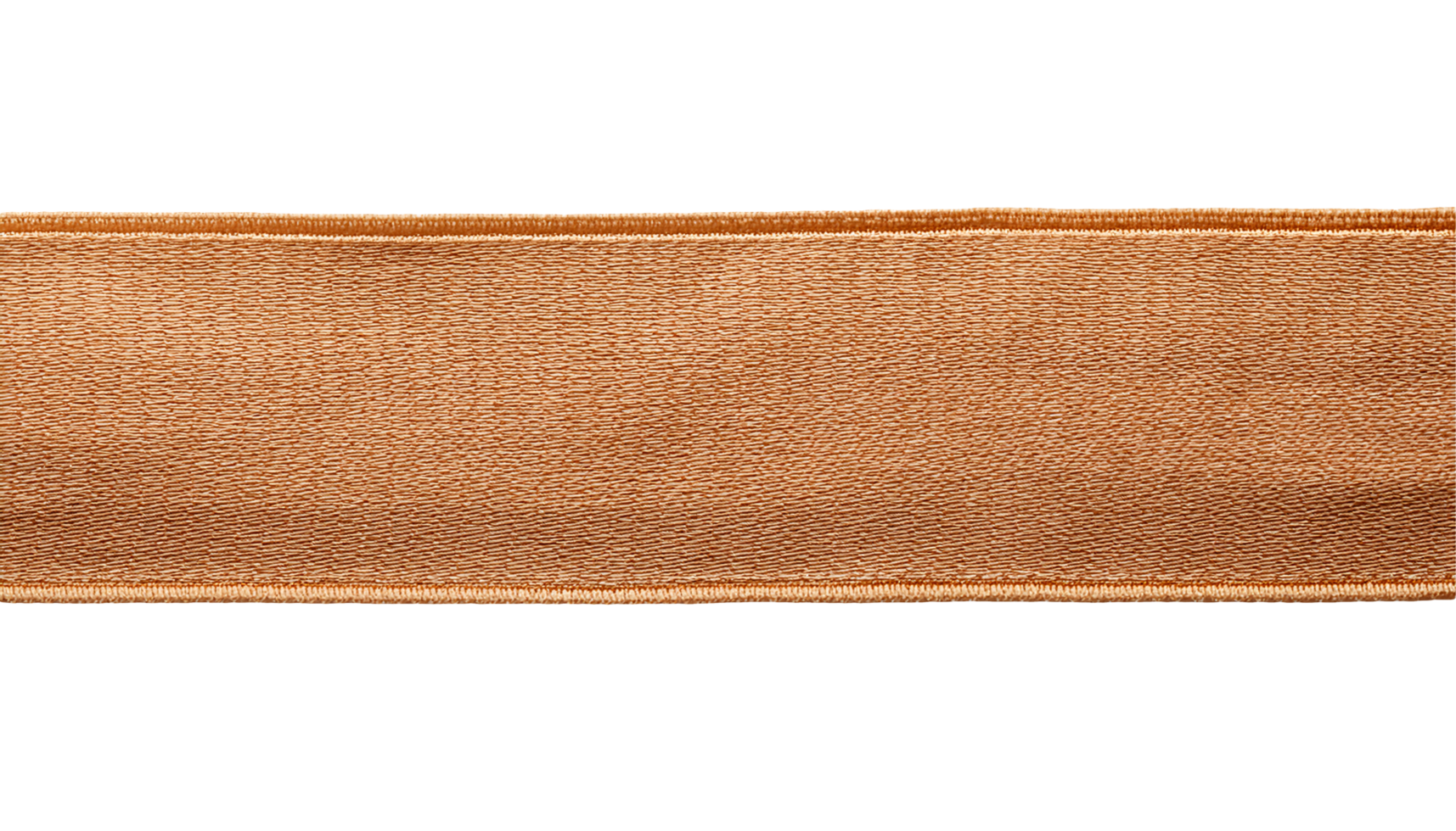 close-up fabric ribbon texture in matte orange gold color for crafts and gift wrapping on isolated background png