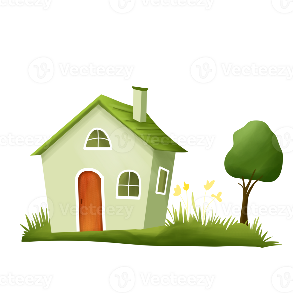 Cute house illustration png