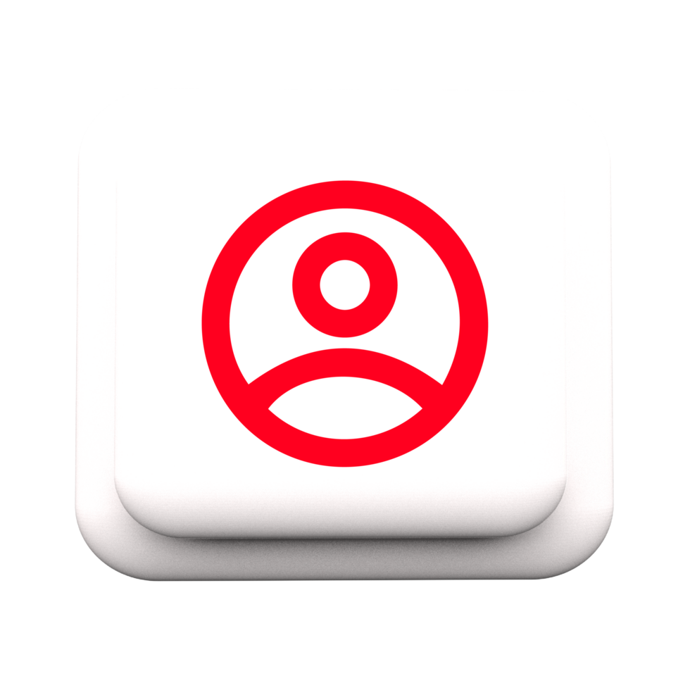 A white button with a red circle on it flat png