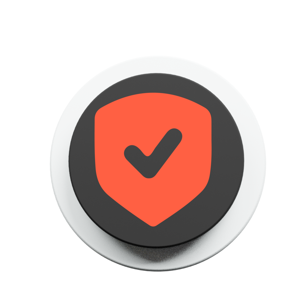 A button with a check mark on it png